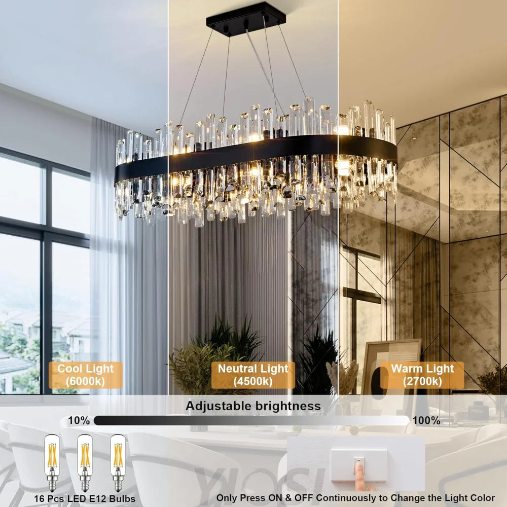 Modern Double-Layer Crystal Chandelier