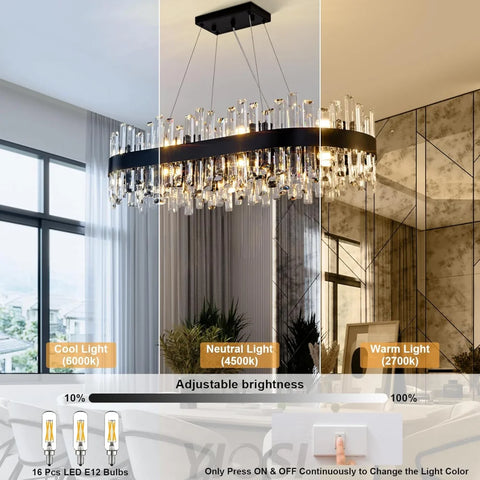 Modern Double-Layer Crystal Chandelier