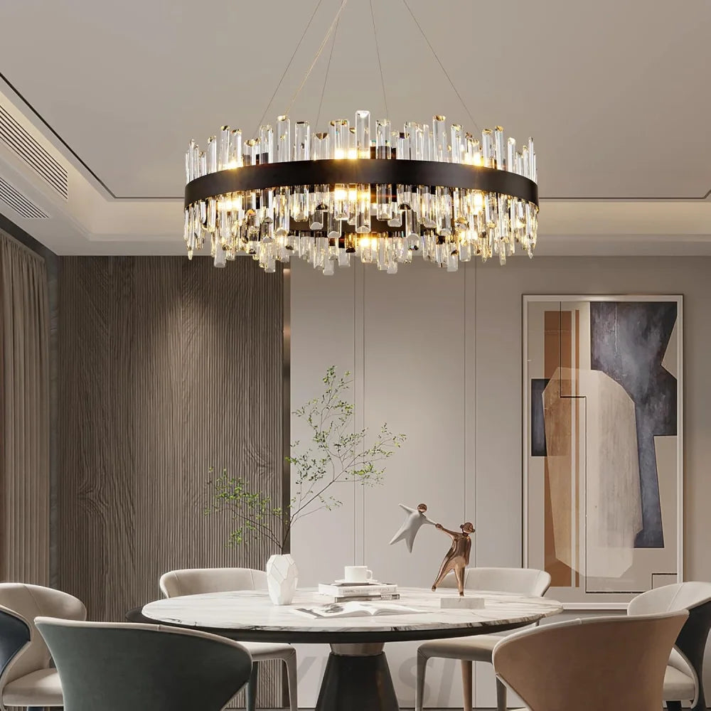 Modern Double-Layer Crystal Chandelier