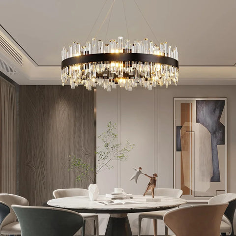 Modern Double-Layer Crystal Chandelier