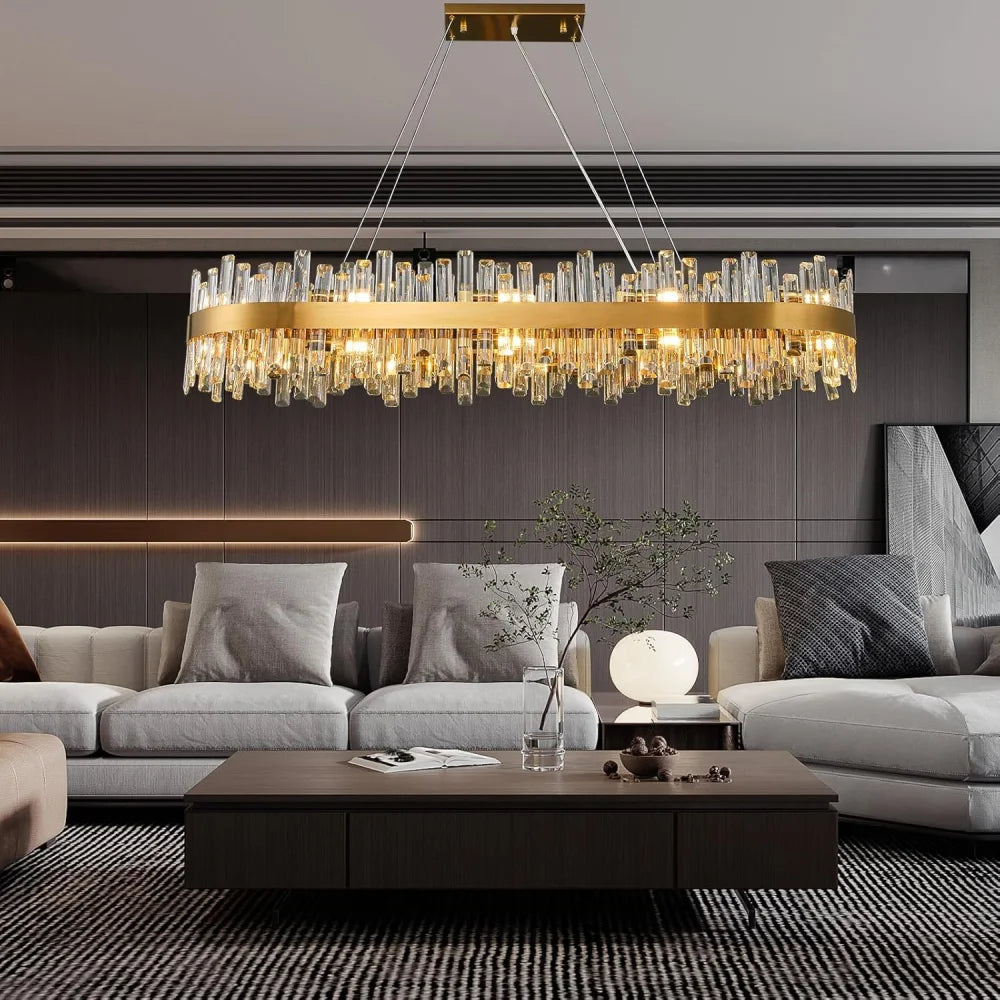 Modern Double-Layer Crystal Chandelier