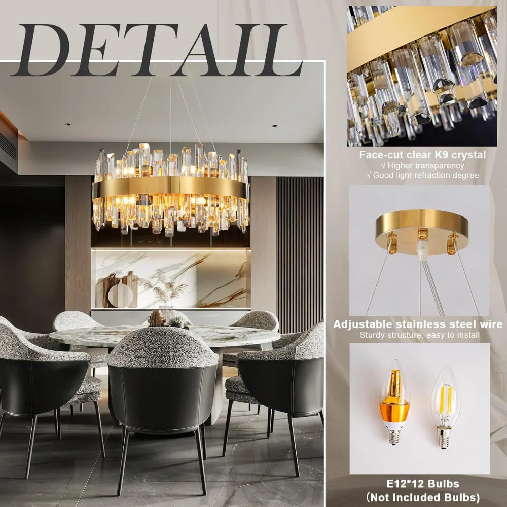 Modern Double-Layer Crystal Chandelier