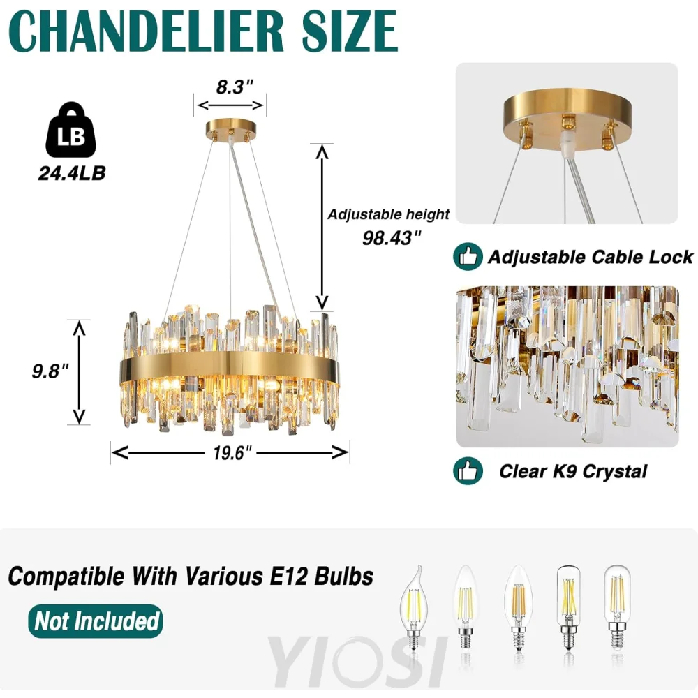 Modern Double-Layer Crystal Chandelier