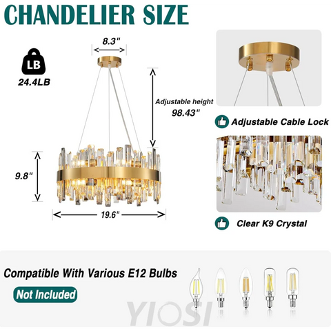 Modern Double-Layer Crystal Chandelier