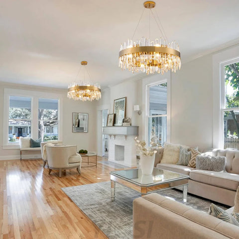 Modern Double-Layer Crystal Chandelier