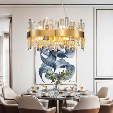 Modern Double-Layer Crystal Chandelier