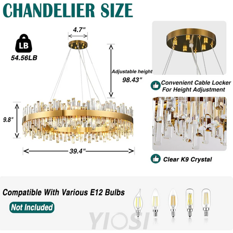 Modern Double-Layer Crystal Chandelier