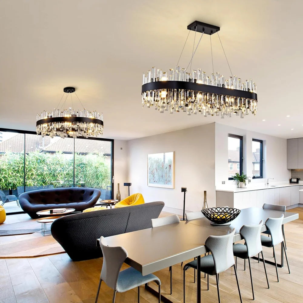Modern Double-Layer Crystal Chandelier