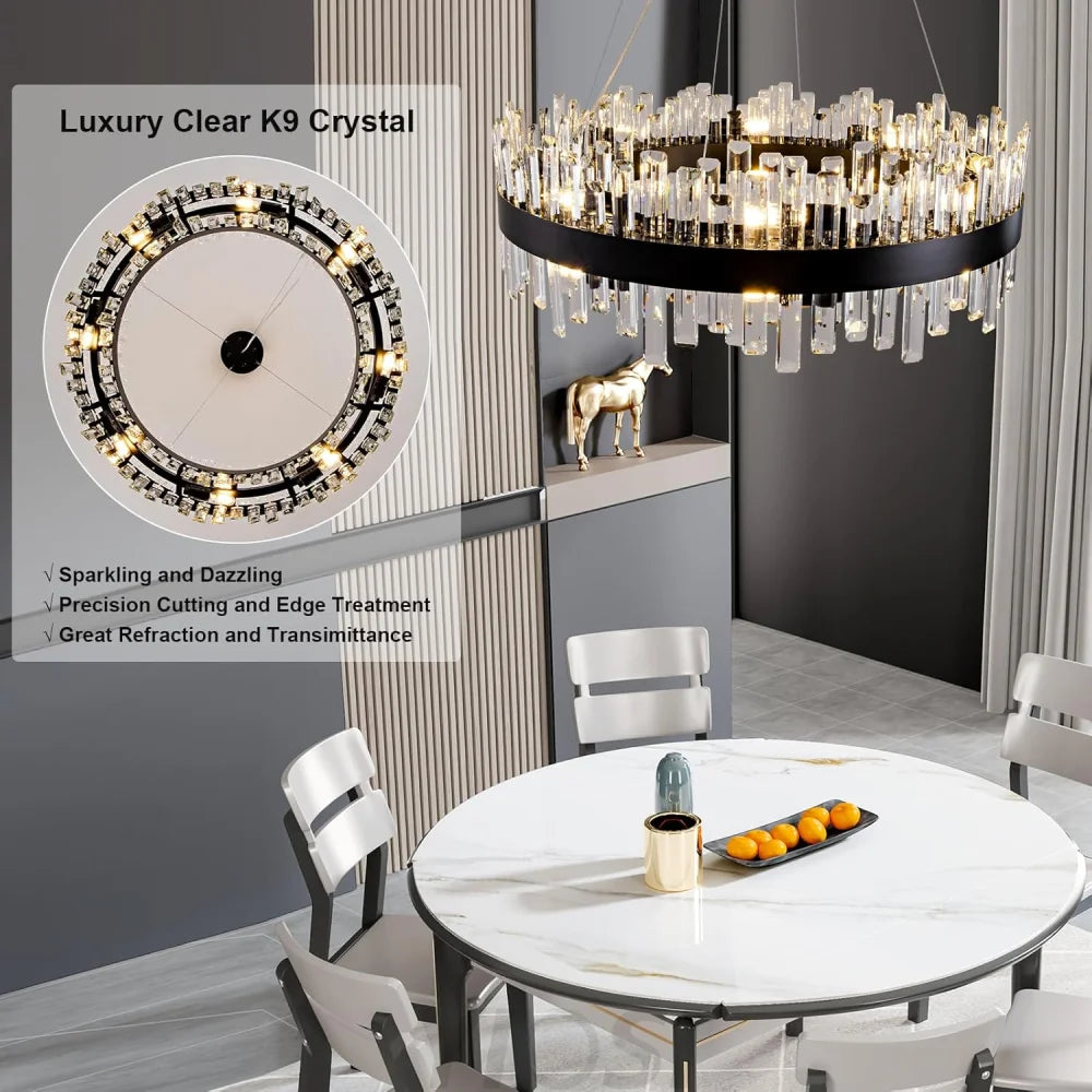 Modern Double-Layer Crystal Chandelier