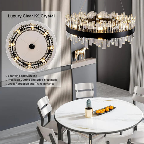 Modern Double-Layer Crystal Chandelier