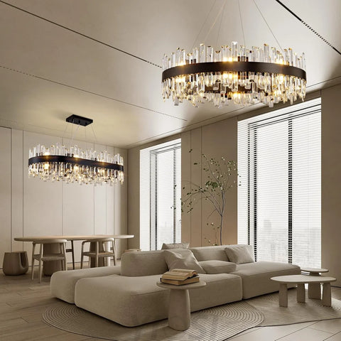 Modern Double-Layer Crystal Chandelier