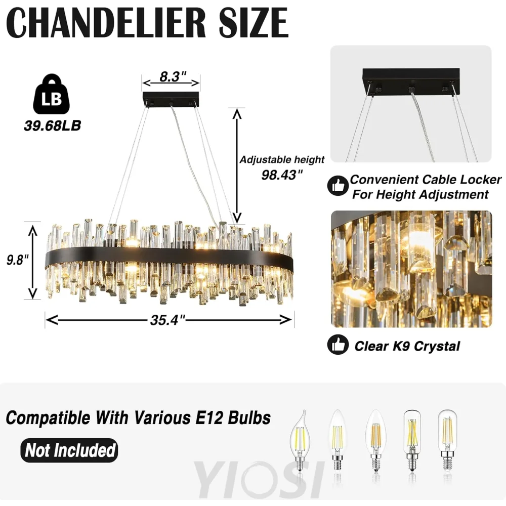 Modern Double-Layer Crystal Chandelier