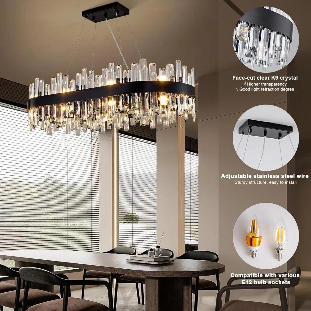 Modern Double-Layer Crystal Chandelier
