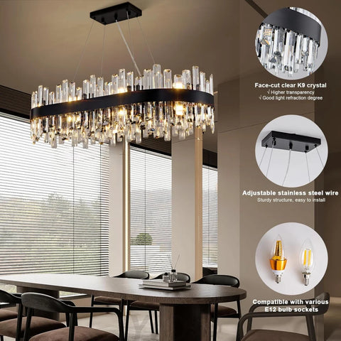 Modern Double-Layer Crystal Chandelier