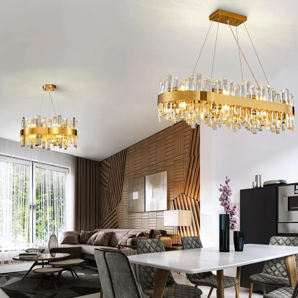 Modern Double-Layer Crystal Chandelier