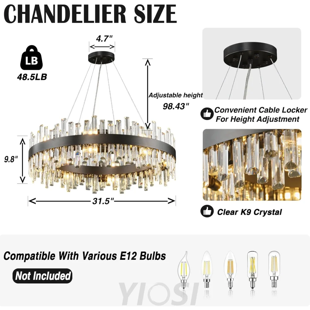 Modern Double-Layer Crystal Chandelier