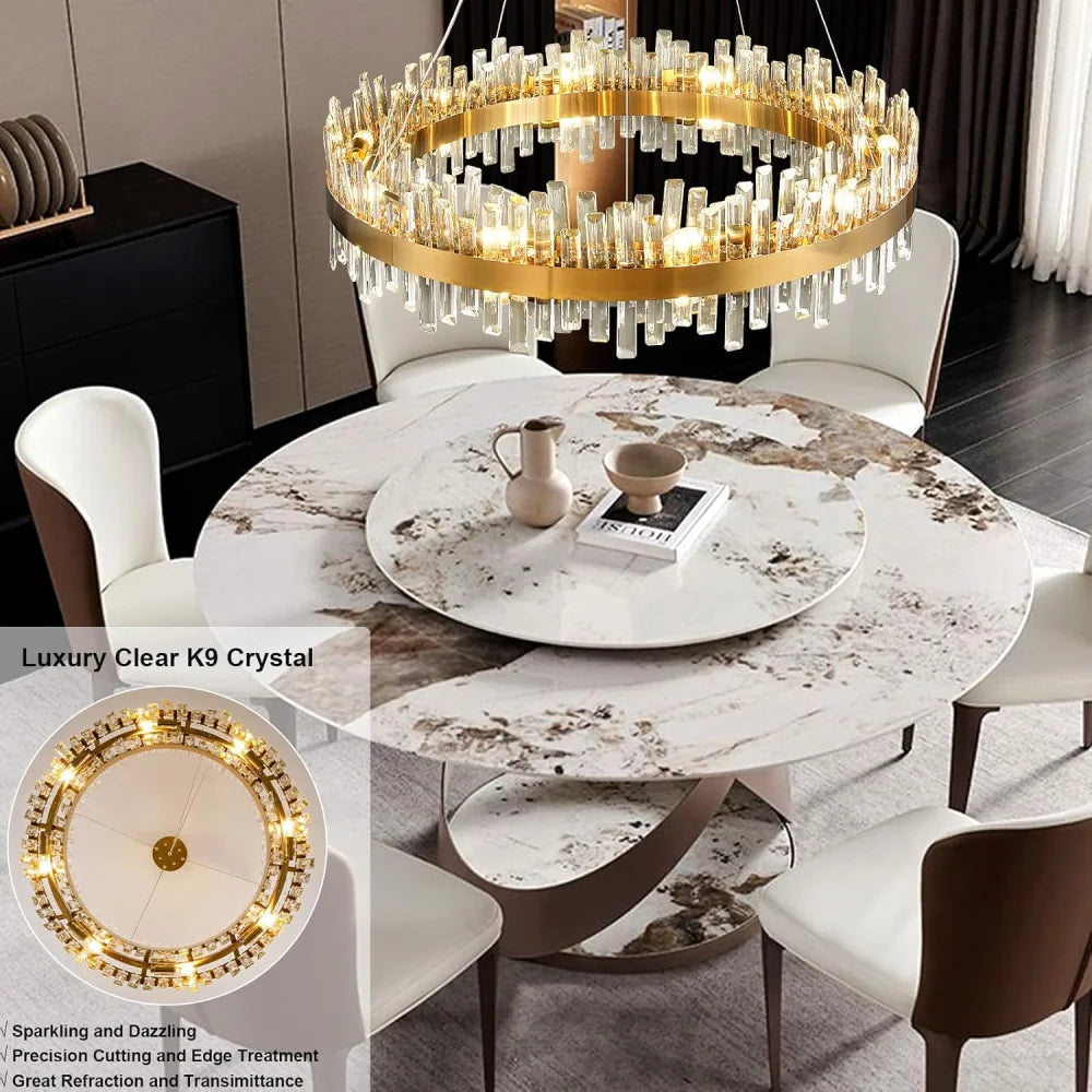Modern Double-Layer Crystal Chandelier