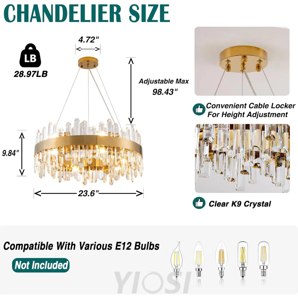 Modern Double-Layer Crystal Chandelier