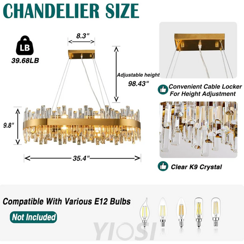 Modern Double-Layer Crystal Chandelier