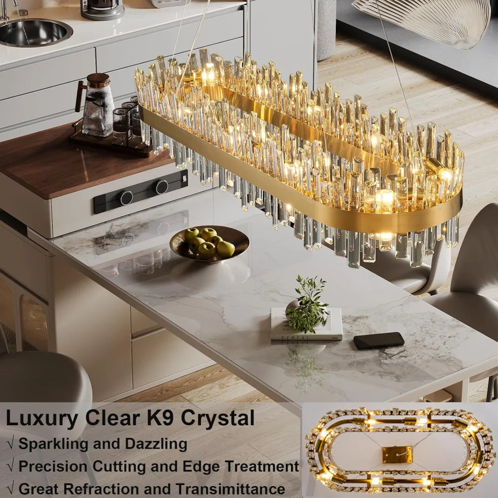 Modern Double-Layer Crystal Chandelier