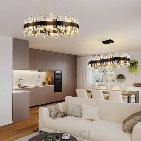 Modern Double-Layer Crystal Chandelier