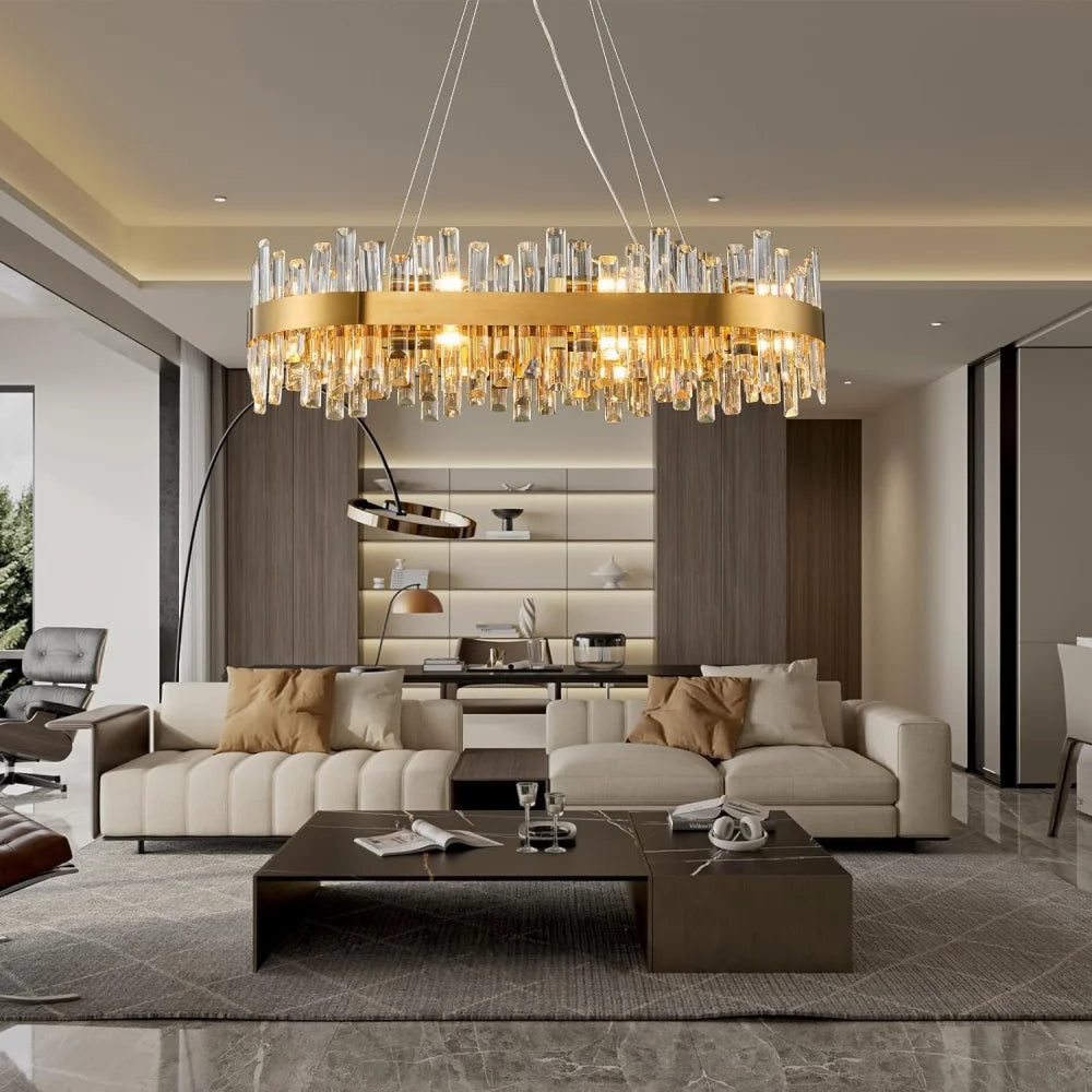 Modern Double-Layer Crystal Chandelier
