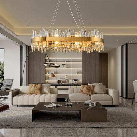 Modern Double-Layer Crystal Chandelier