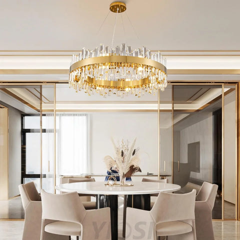 Modern Double-Layer Crystal Chandelier