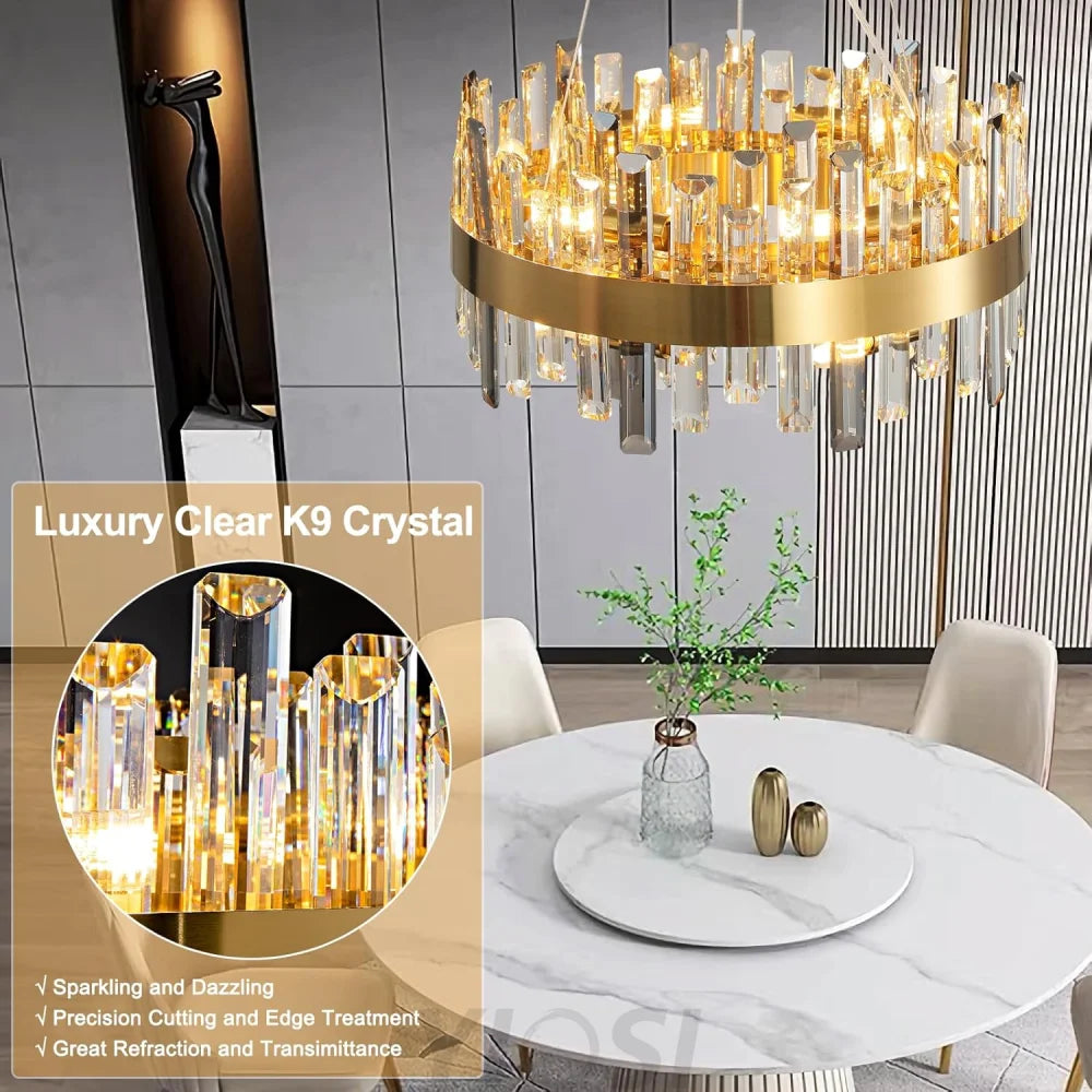 Modern Double-Layer Crystal Chandelier