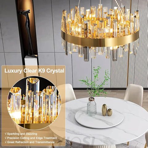 Modern Double-Layer Crystal Chandelier
