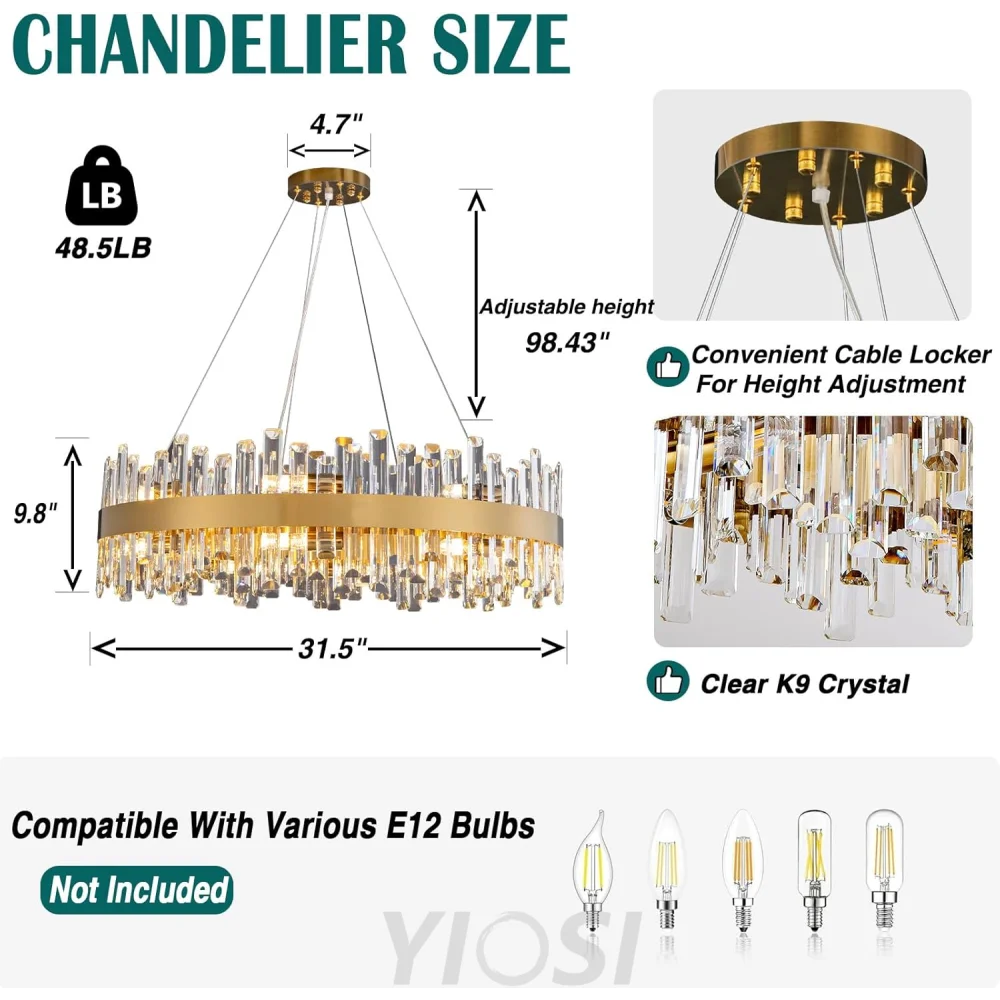 Modern Double-Layer Crystal Chandelier
