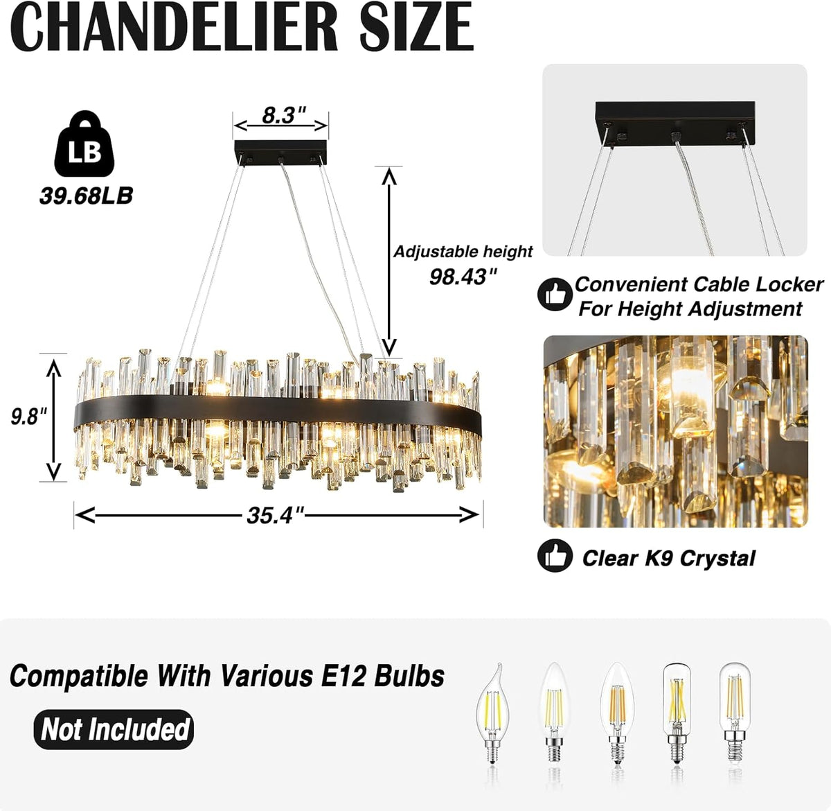 Modern Double-Layer Crystal Chandelier