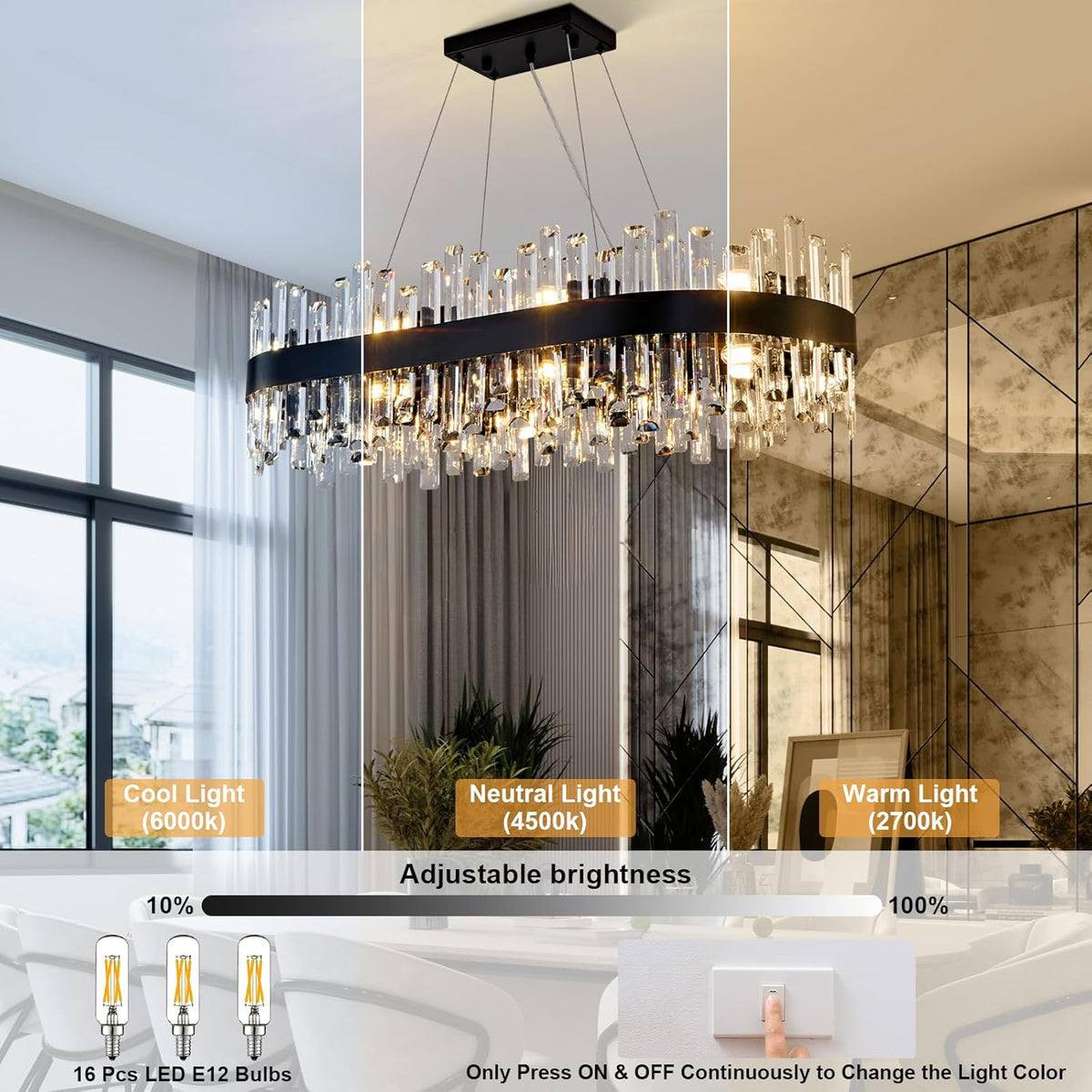 Modern Double-Layer Crystal Chandelier