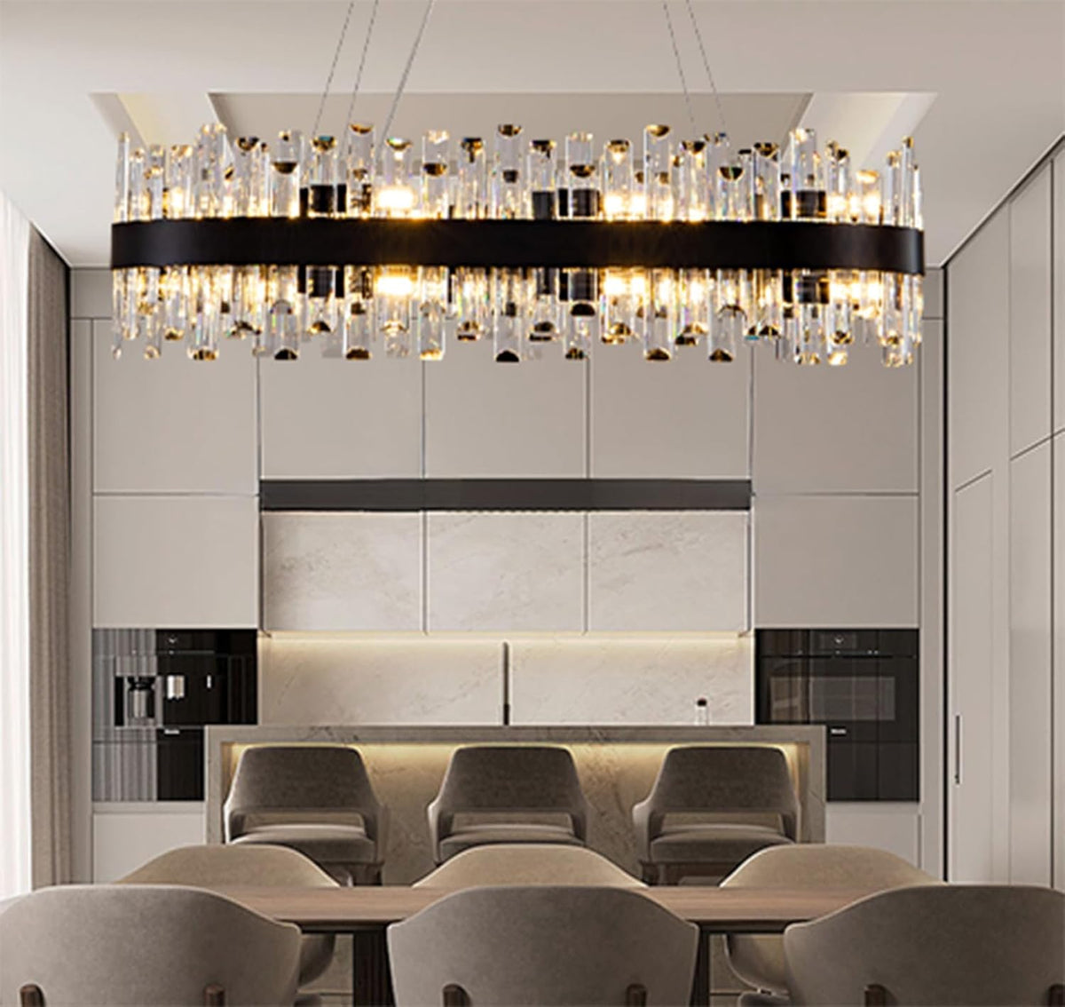 Modern Double-Layer Crystal Chandelier