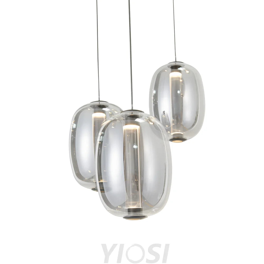 Modern Elliptical Glass Chandelier