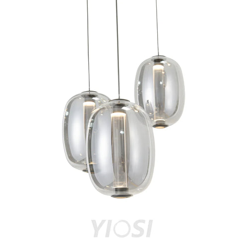 Modern Elliptical Glass Chandelier