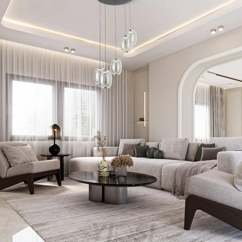 Modern Elliptical Glass Chandelier