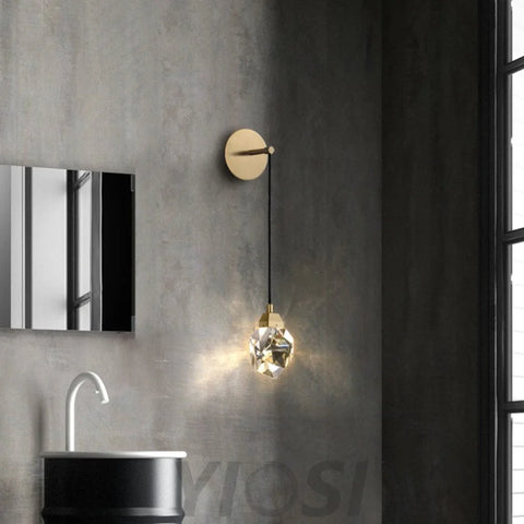 Modern Faceted Crystal Wall Sconce