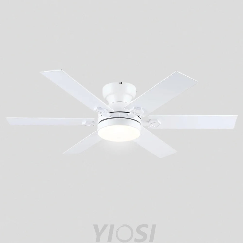 Modern Flush Mount Fans Light Ceiling Fans with Lights Black Low Profile Ceiling Fans 52“ Ceiling Lights