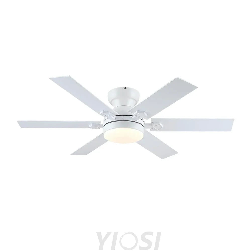 Modern Flush Mount Fans Light Ceiling Fans with Lights Black Low Profile Ceiling Fans 52“ Ceiling Lights