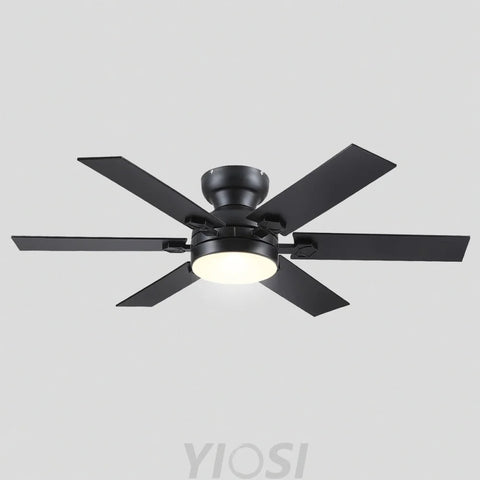 Modern Flush Mount Fans Light Ceiling Fans with Lights Black Low Profile Ceiling Fans 52“ Ceiling Lights