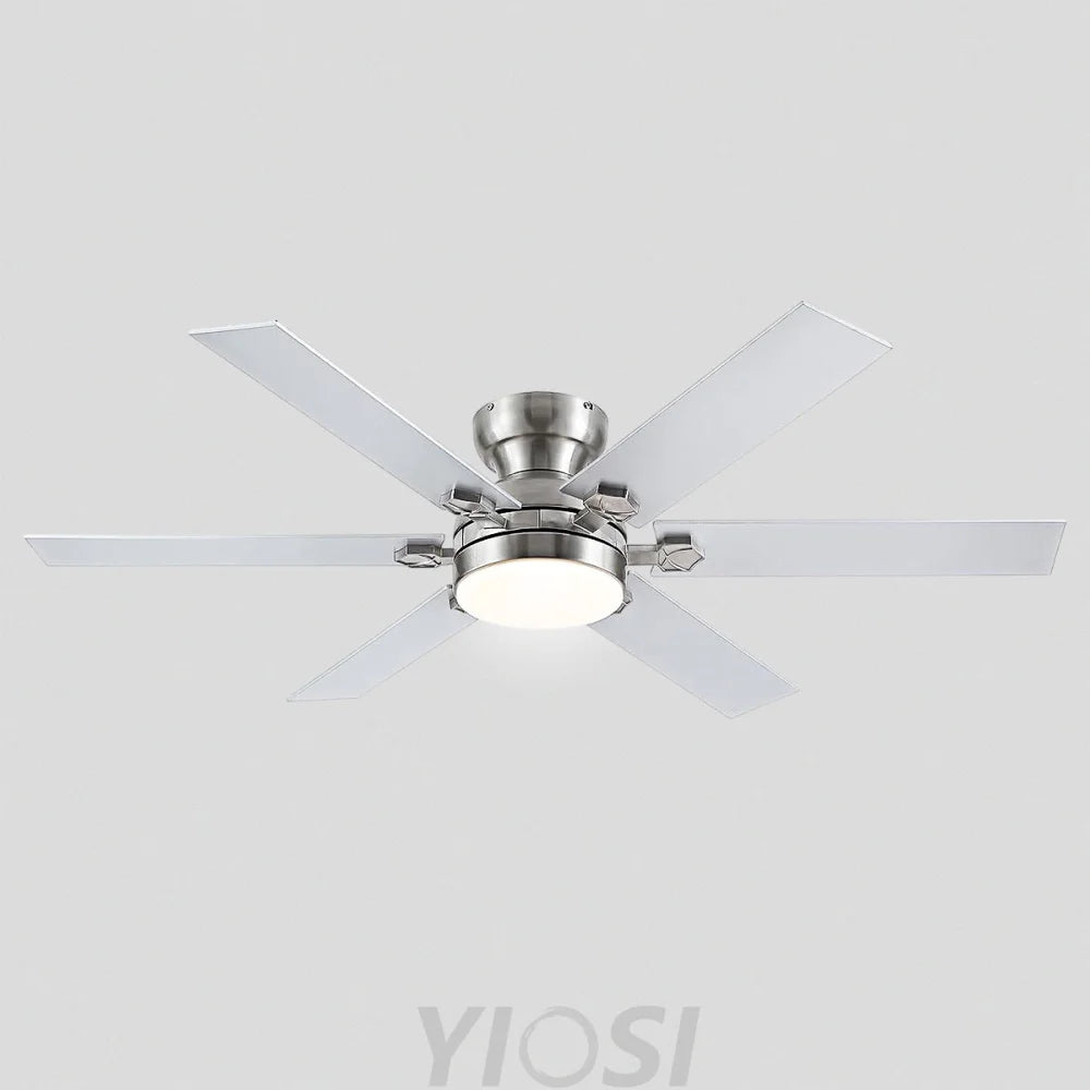 Modern Flush Mount Fans Light Ceiling Fans with Lights Black Low Profile Ceiling Fans 52“ Ceiling Lights