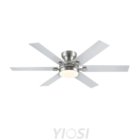 Modern Flush Mount Fans Light Ceiling Fans with Lights Black Low Profile Ceiling Fans 52“ Ceiling Lights