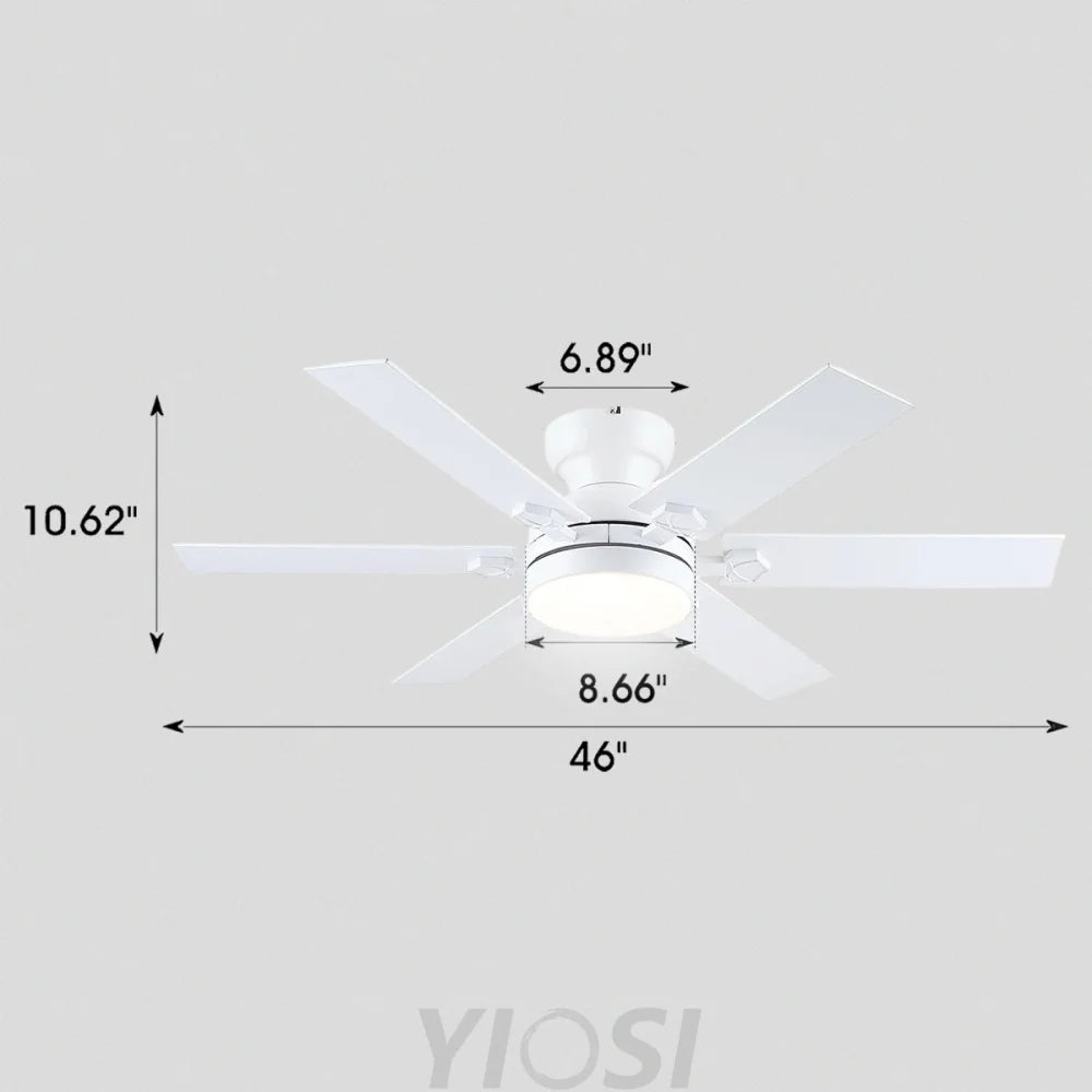 Modern Flush Mount Fans Light Ceiling Fans with Lights Black Low Profile Ceiling Fans 52“ White 46’’ Ceiling Lights