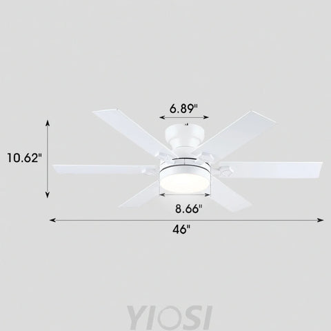 Modern Flush Mount Fans Light Ceiling Fans with Lights Black Low Profile Ceiling Fans 52“ White 46’’ Ceiling Lights