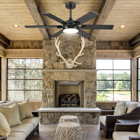 Modern Flush Mount Stainless Steel Ceiling Fan – Black or White Finish Chandelier