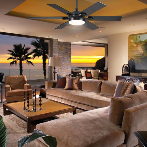 Modern Flush Mount Stainless Steel Ceiling Fan – Black or White Finish Chandelier