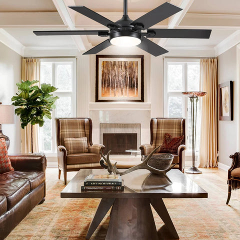 Modern Flush Mount Stainless Steel Ceiling Fan – Black or White Finish Chandelier