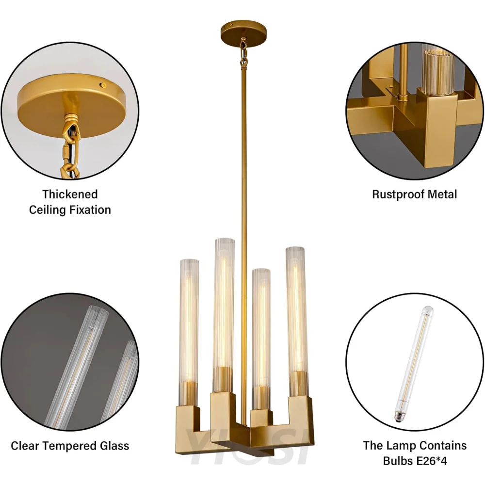 Modern glass tube chandelier