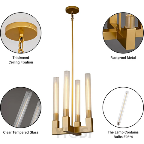 Modern glass tube chandelier